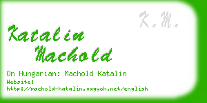 katalin machold business card